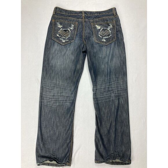 Helix Blue Dark Wash Straight Leg Y2K Jean Mens 36 x 30 - Picture 7 of 10